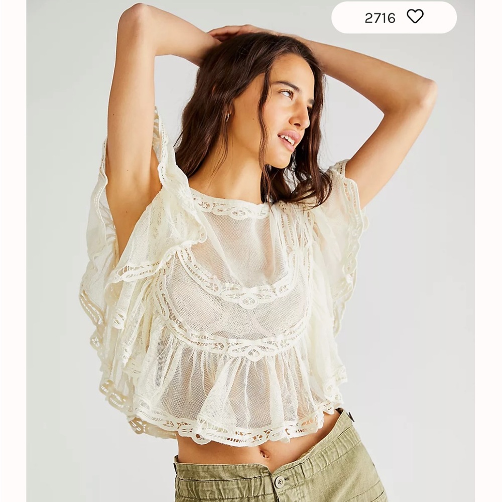 Off white lace top - free people- never worn!